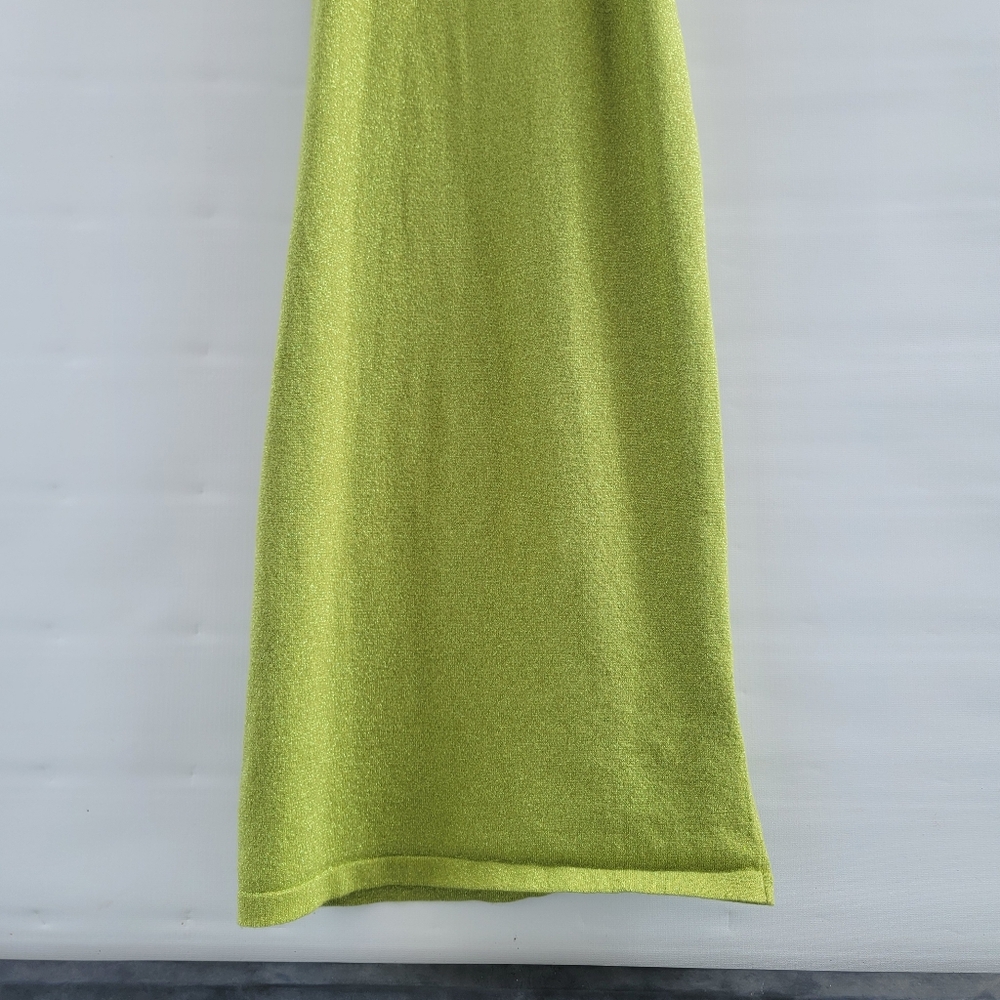 Resa Knit Collection Green Sheath Midi Dress Size Small Metallic Threading Boho - Picture 4 of 16